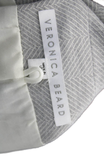 Veronica Beard Womens Blazer Gray Herringbone Collared Longsleeve Size 8