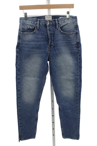 Frame Denim Unisex Mom Tapered Jeans Blue High Rise 100% Cotton Size 28