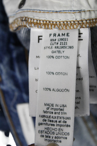 Frame Denim Unisex Mom Tapered Jeans Blue High Rise 100% Cotton Size 28