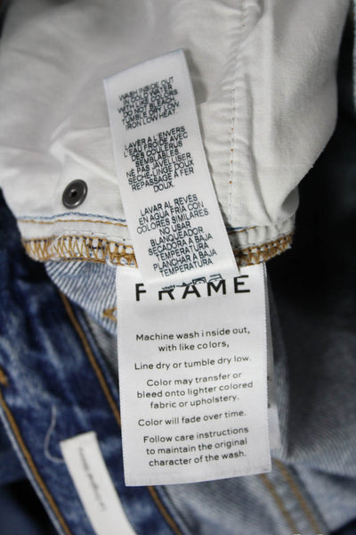 Frame Denim Unisex Mom Tapered Jeans Blue High Rise 100% Cotton Size 28