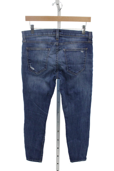 Current/Elliott Womens Dark Blue Ankle Skinny Jeans Mid Rise Size 28