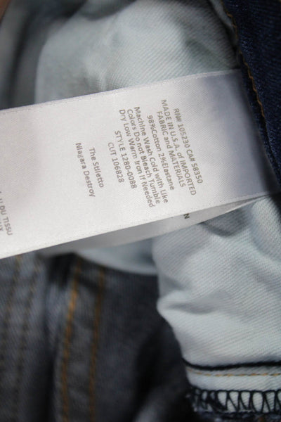 Current/Elliott Womens Dark Blue Ankle Skinny Jeans Mid Rise Size 28