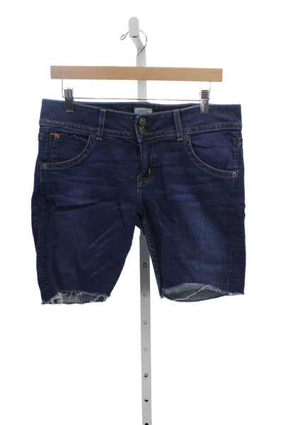 Hudson Unisex Dark Blue Bermuda Shorts Cotton Lycra Size 29