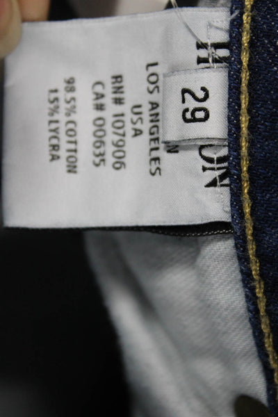 Hudson Unisex Dark Blue Bermuda Shorts Cotton Lycra Size 29