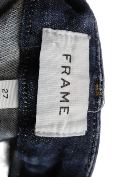Frame Women Cropped Flared Dark Blue Jeans Size 27