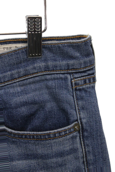 Rag & Bone Jean Women Ankle Skinny Jeans Blue Button Cotton Mid Rise Size 26