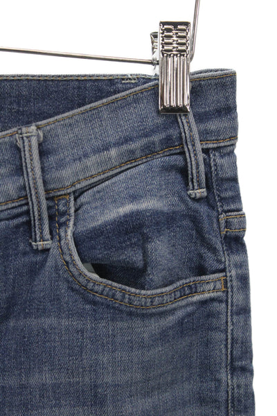 Mother Womens Cropped Straight Jeans Blue Size 28