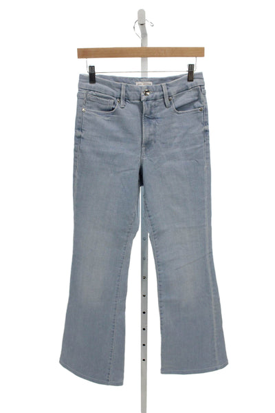 Good American Women Light Blue High Rise Bootcut Flared Jeans Size 28