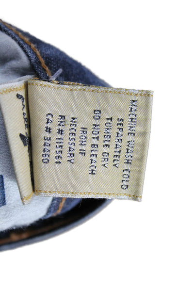 7 For All Mankind Unisex Dark Blue Bootcut Jeans Cotton Button Size 29