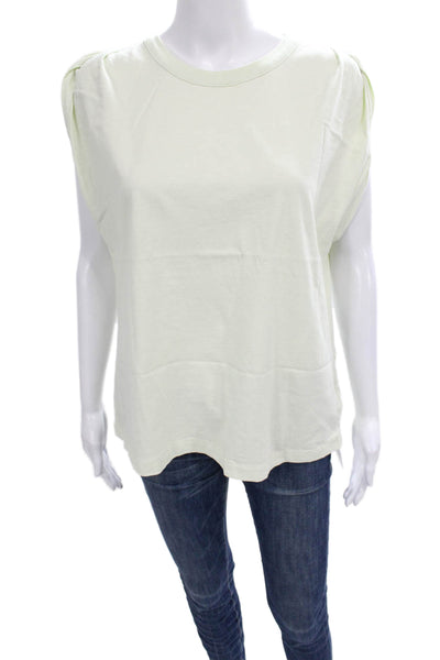Citizens of Humanity Women Basic Sleeveless White Cotton Crew Neck Tee Size M
