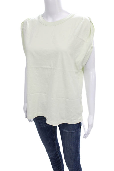 Citizens of Humanity Women Basic Sleeveless White Cotton Crew Neck Tee Size M