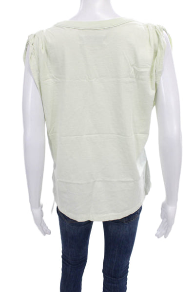 Citizens of Humanity Women Basic Sleeveless White Cotton Crew Neck Tee Size M
