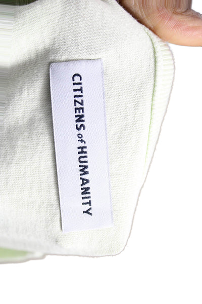 Citizens of Humanity Women Basic Sleeveless White Cotton Crew Neck Tee Size M