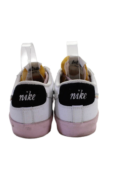 Nike Womens Leather Nike Blazer Low 77 Be True Sneakers White Pink Size 6.5