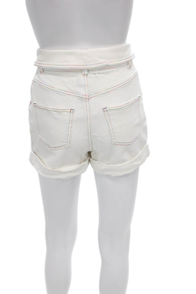 Stella McCartney Unisex White Cotton Blend Button Shorts Designer Size 25
