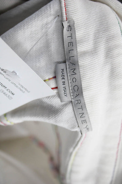 Stella McCartney Unisex White Cotton Blend Button Shorts Designer Size 25