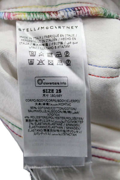Stella McCartney Unisex White Cotton Blend Button Shorts Designer Size 25