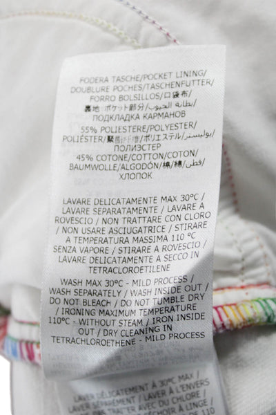 Stella McCartney Unisex White Cotton Blend Button Shorts Designer Size 25