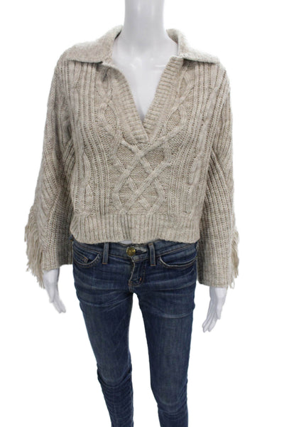Jonathan Simkhai Womens Boho Beige Wool Pullover Size XS