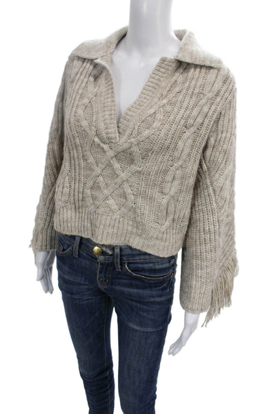 Jonathan Simkhai Womens Boho Beige Wool Pullover Size XS
