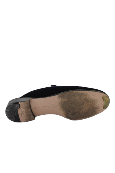 Gianvito Rossi Women's Suede Round Toe Mules Sandals Navy Blue Size 37
