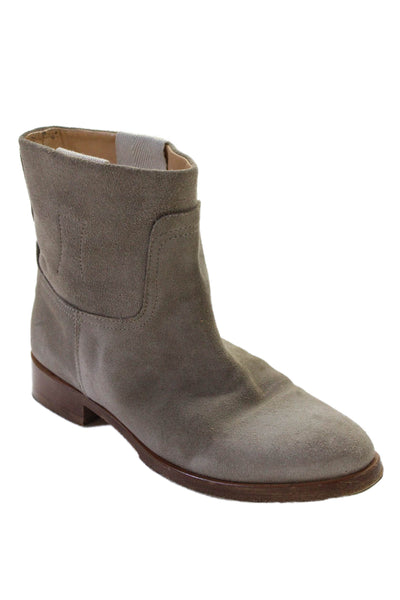 Rag & Bone Women's Suede Round Toe Flat Ankle Boots Beige Size 36.5