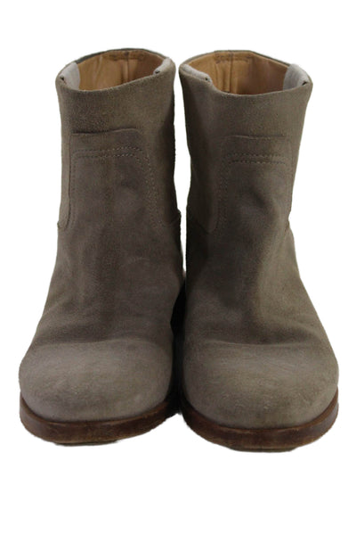 Rag & Bone Women's Suede Round Toe Flat Ankle Boots Beige Size 36.5