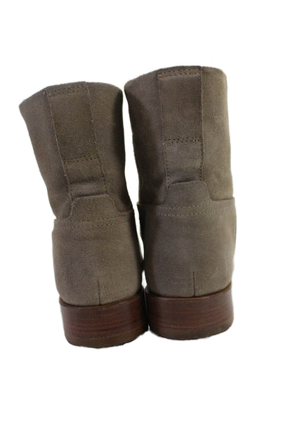 Rag & Bone Women's Suede Round Toe Flat Ankle Boots Beige Size 36.5