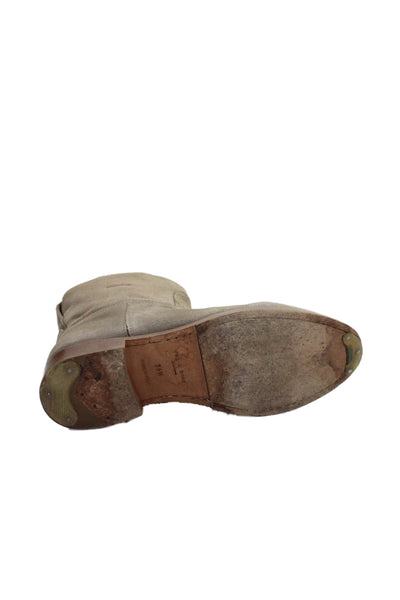 Rag & Bone Women's Suede Round Toe Flat Ankle Boots Beige Size 36.5