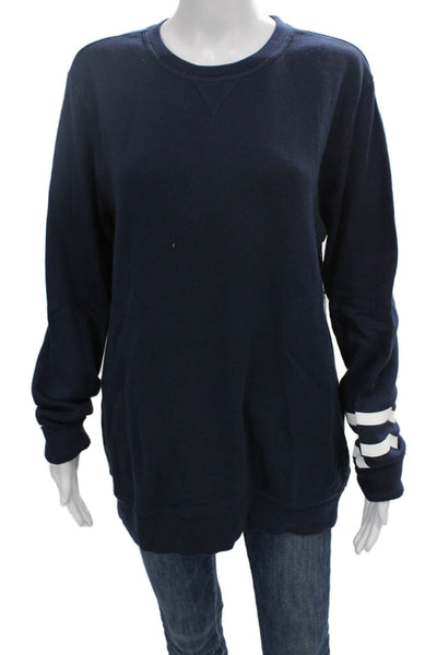 SOL ANGELES Womens Blue Pullover Sweatshirt Crew Neck Long Sleeve Cotton Size L