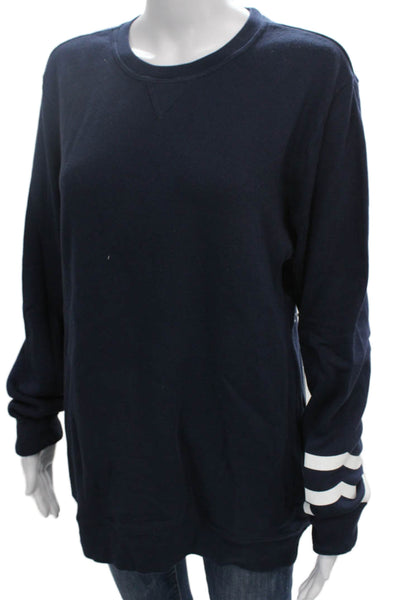 SOL ANGELES Womens Blue Pullover Sweatshirt Crew Neck Long Sleeve Cotton Size L