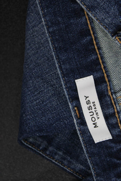 Moussy Womens Vintage Straight Blue Jeans Cotton Mid Rise Size 27