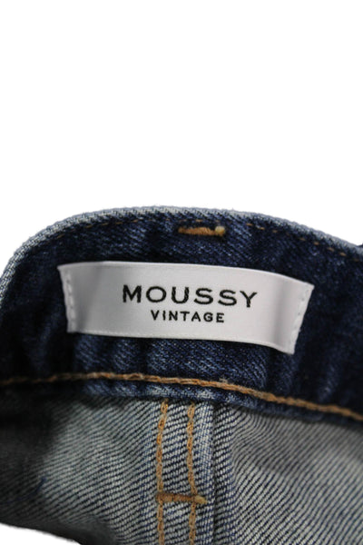 Moussy Womens Vintage Straight Blue Jeans Cotton Mid Rise Size 27