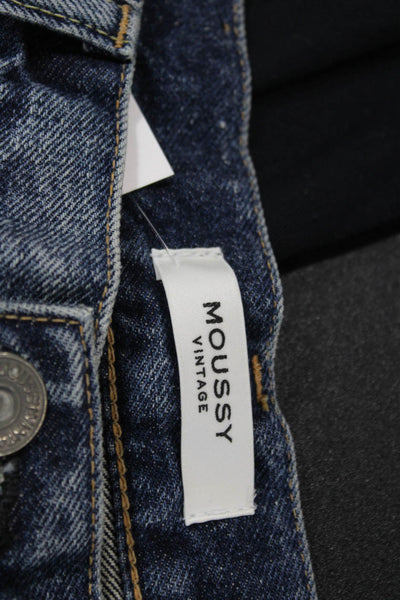 Moussy Womens Cropped High Rise Jeans Blue 100% Cotton Inseam 30 Size 27
