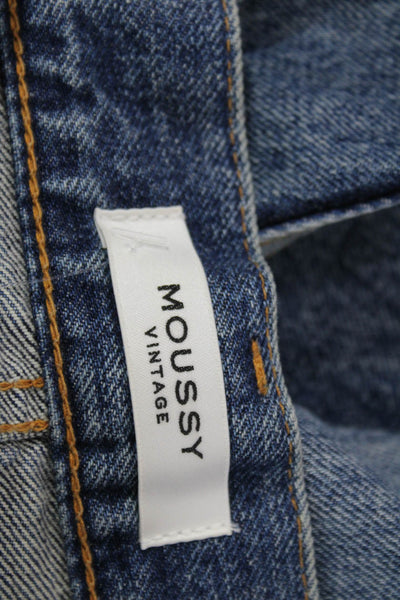 Moussy Women Straight Jeans High Rise Vintage Blue Size 26