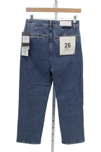 Re/Done Women Straight Cotton Jeans Mid Rise 28 Inseam Blue Size 26