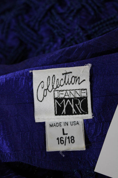 Jeanne Marc Womens Purple 80s Button Long Sleeve Polyester Jacket Size L
