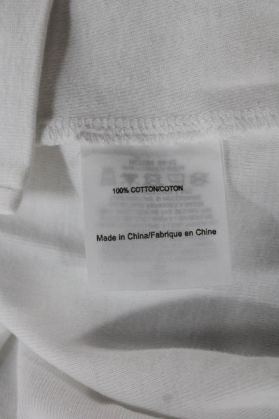 Tory Burch Women Basic Collared Short Sleeve Cotton Polo White Size L