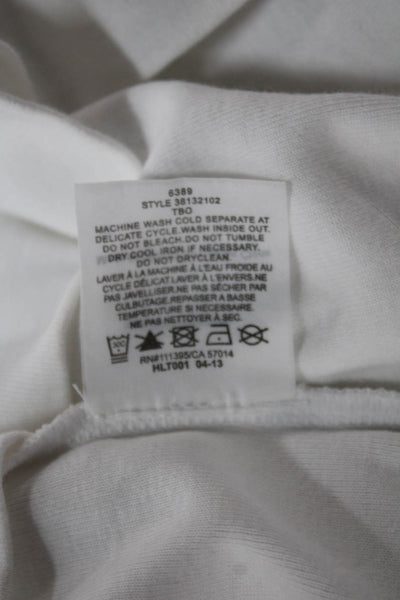 Tory Burch Women Basic Collared Short Sleeve Cotton Polo White Size L