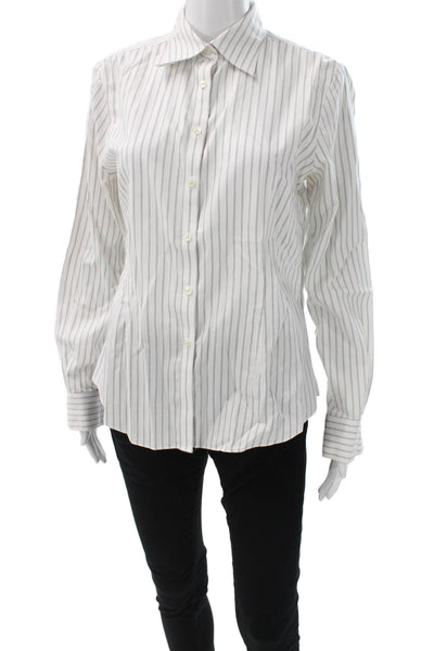 Brooks Brothers Women Collared Button Long Sleeve 2 Piece White Size 10