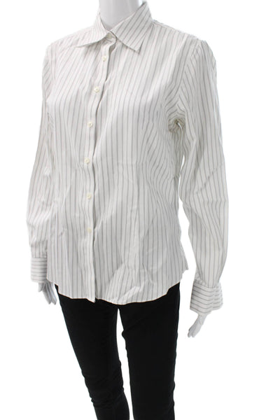 Brooks Brothers Women Collared Button Long Sleeve 2 Piece White Size 10