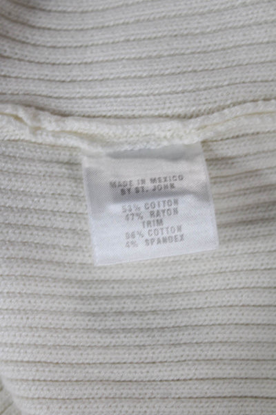 St. John Sport By Marie Gray Women Tunic Button-Up White 3/4 Sleeve Size L