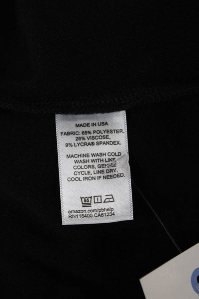 Le Bop Womens Basic Cropped Black Sleeveless Button Tank Size M