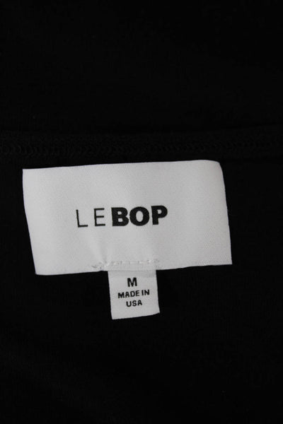 Le Bop Womens Basic Cropped Black Sleeveless Button Tank Size M