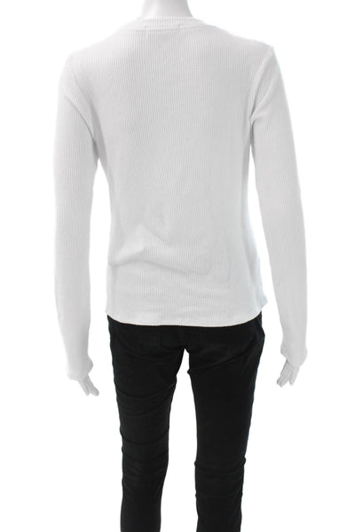 Perfect White Tee Womens White Basic T Shirt Long Sleeve Size L