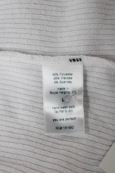 Perfect White Tee Womens White Basic T Shirt Long Sleeve Size L