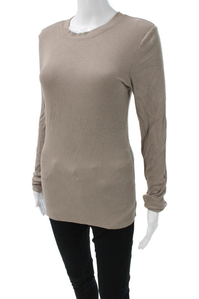 Splits 59 Womens Modal Beige Long Sleeve Crew Neck Tunic Top Size L