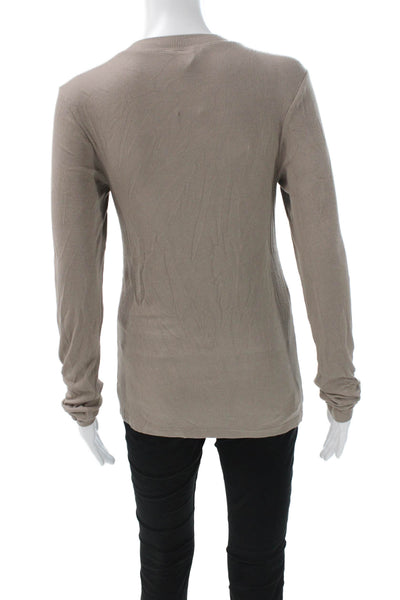 Splits 59 Womens Modal Beige Long Sleeve Crew Neck Tunic Top Size L