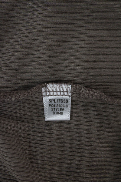Splits 59 Womens Modal Beige Long Sleeve Crew Neck Tunic Top Size L