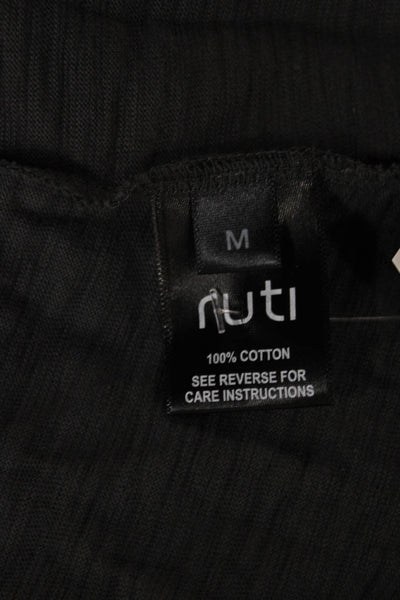 Ruti Women Dark Gray Cotton Basic Long Sleeve T-Shirt Round Neck Size M